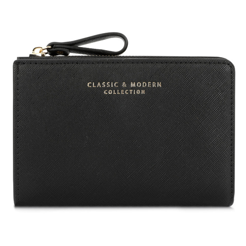 TAILIAN T2708-001 PU Leather Zipper Pocket Short Wallet Cross Texture Women Purse