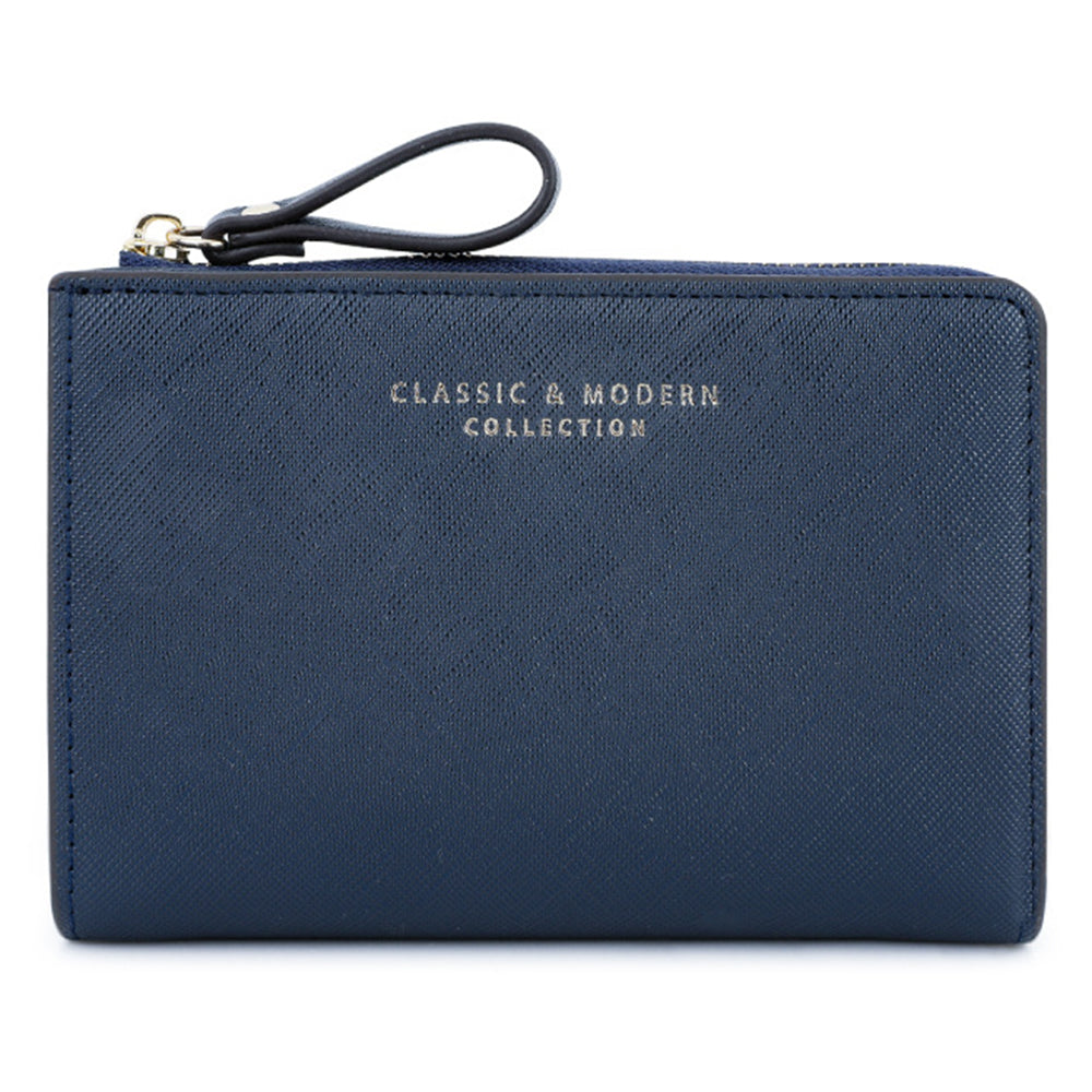 TAILIAN T2708-001 PU Leather Zipper Pocket Short Wallet Cross Texture Women Purse