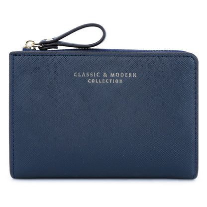 TAILIAN T2708-001 PU Leather Zipper Pocket Short Wallet Cross Texture Women Purse