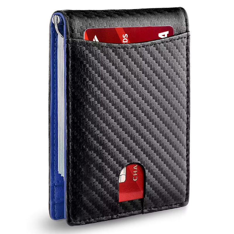 RFID Blocking Microfiber Leather Card Holder Cash Clip Design Men Card Bag Wallet