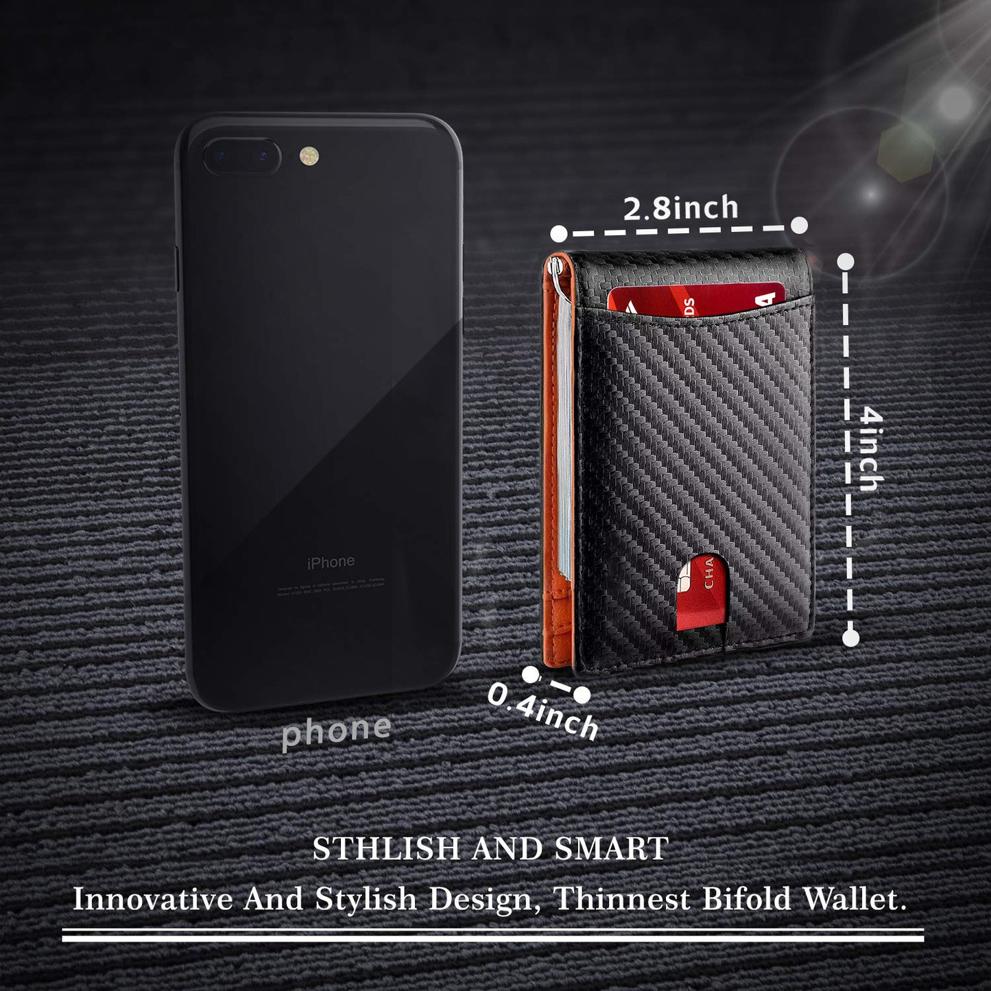 RFID Blocking Microfiber Leather Card Holder Cash Clip Design Men Card Bag Wallet