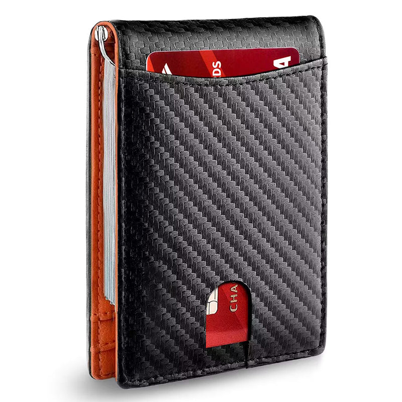 RFID Blocking Microfiber Leather Card Holder Cash Clip Design Men Card Bag Wallet