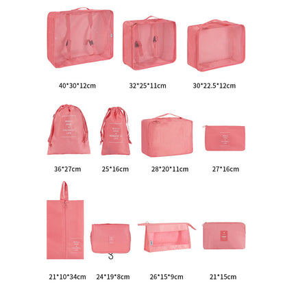 10Pcs / Set Travel Essentials Clothes Shoes Storage Bags Oxford Cloth Luggage Organizers