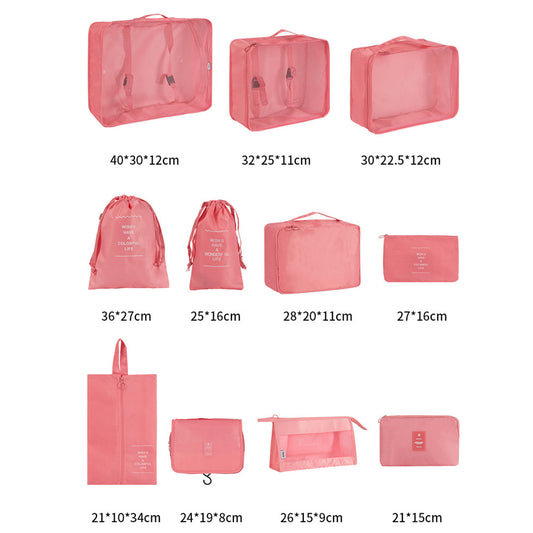 10Pcs / Set Travel Essentials Clothes Shoes Storage Bags Oxford Cloth Luggage Organizers
