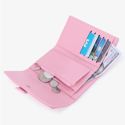 TAILIAN T6224-007 Women's Folding Wallet Coin Carrying Bag PU Leather Card Storage Holder for Teen Girls