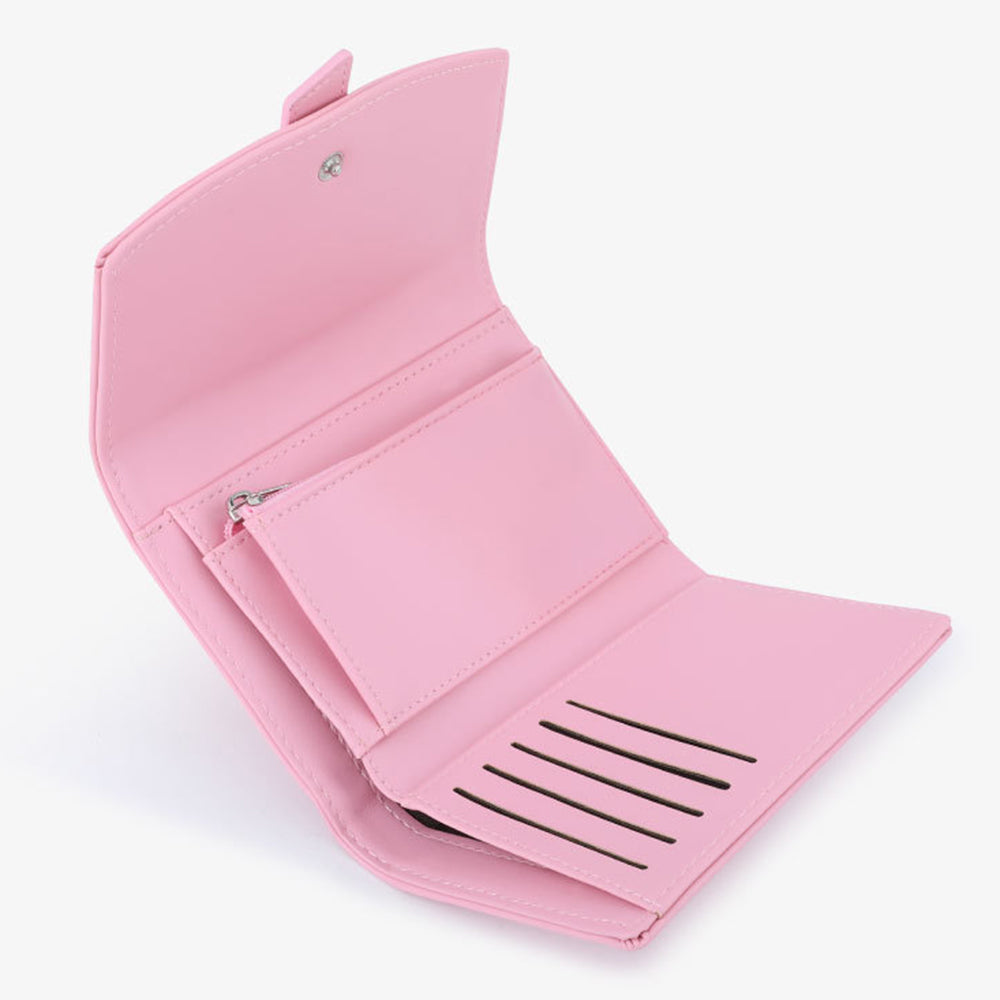 TAILIAN T6224-007 Women's Folding Wallet Coin Carrying Bag PU Leather Card Storage Holder for Teen Girls