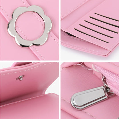 TAILIAN T6224-007 Women's Folding Wallet Coin Carrying Bag PU Leather Card Storage Holder for Teen Girls