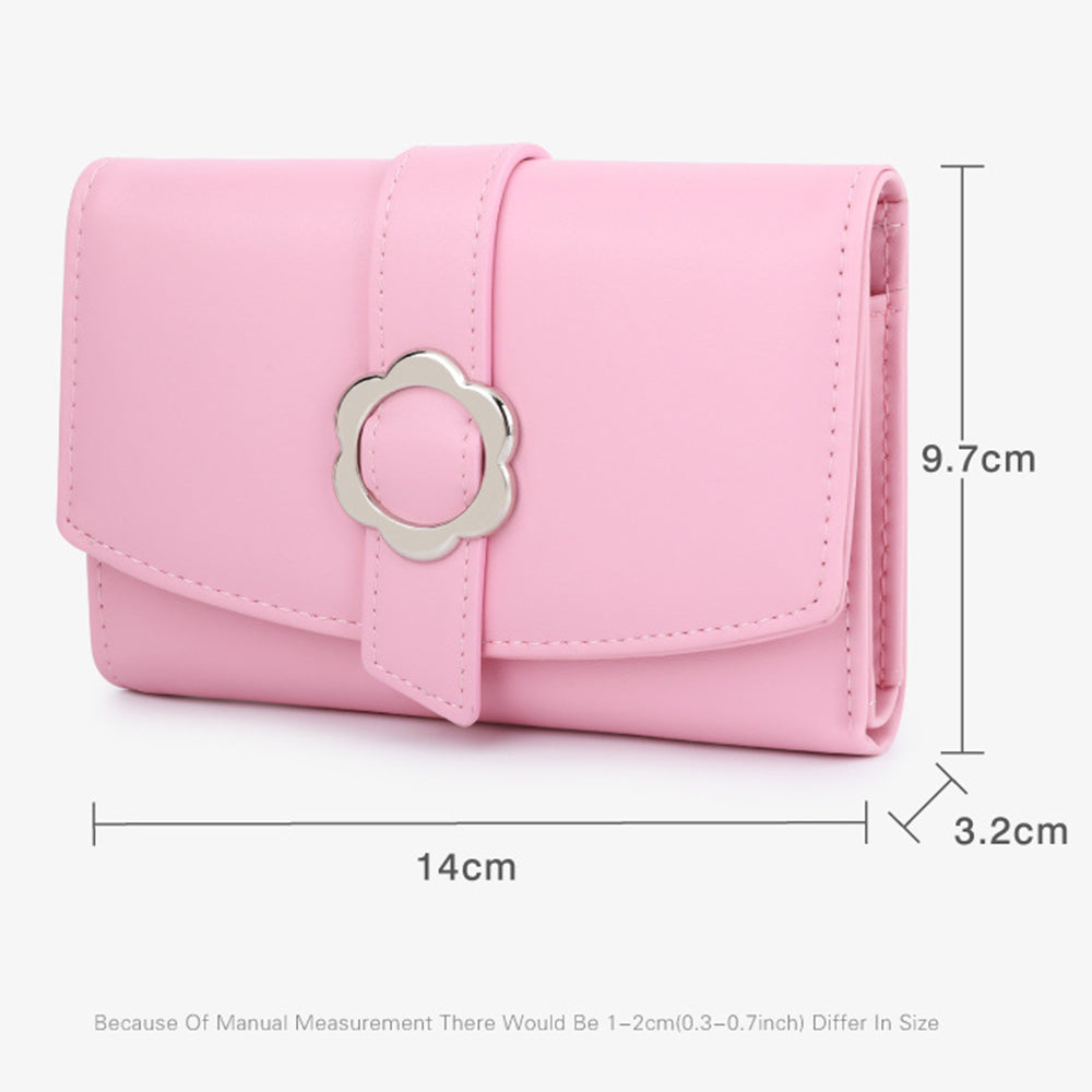 TAILIAN T6224-007 Women's Folding Wallet Coin Carrying Bag PU Leather Card Storage Holder for Teen Girls