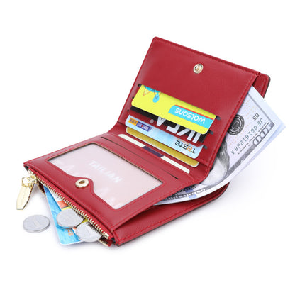 TAILIAN T2602-168 Women's Folding Wallet Crocodile Texture Coin Storage Pouch PU Leather Card Holder for Teen Girls