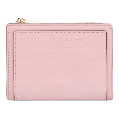 TAILIAN T2602-168 Women's Folding Wallet Crocodile Texture Coin Storage Pouch PU Leather Card Holder for Teen Girls
