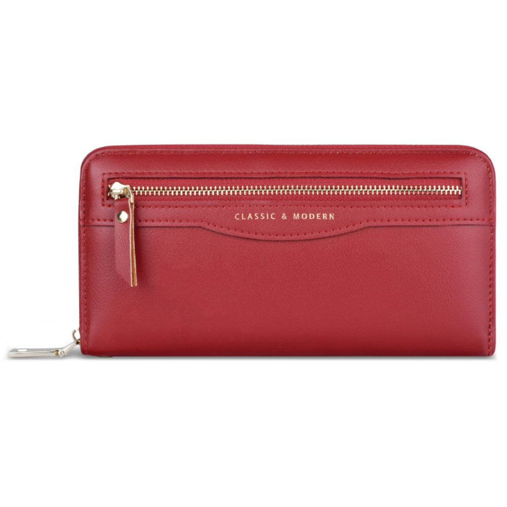 TAILIAN T9612-014 PU Leather Long Wallet Women Cellphone Holder Zipper Clutch Bag
