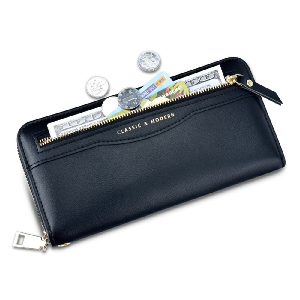TAILIAN T9612-014 PU Leather Long Wallet Women Cellphone Holder Zipper Clutch Bag