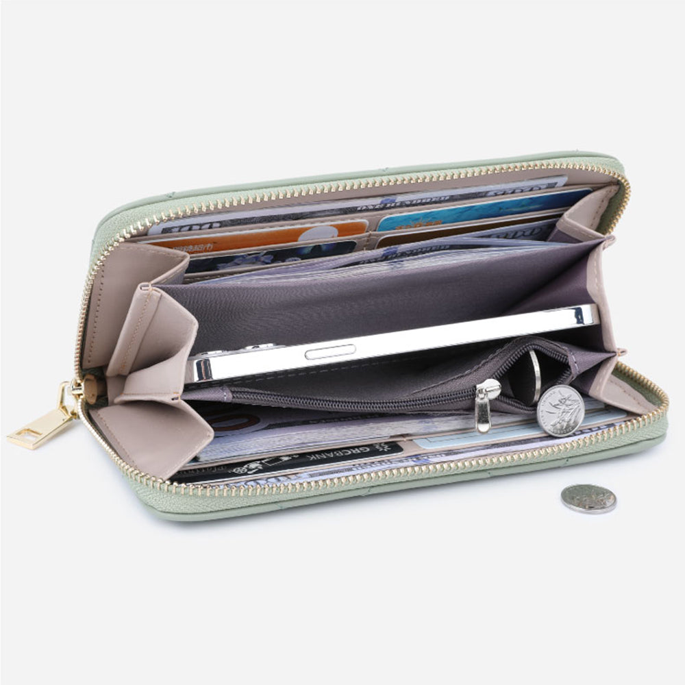 TAILIAN T9612-062 Stylish Women Long Wallet Zipper PU Leather Large Capacity Purse
