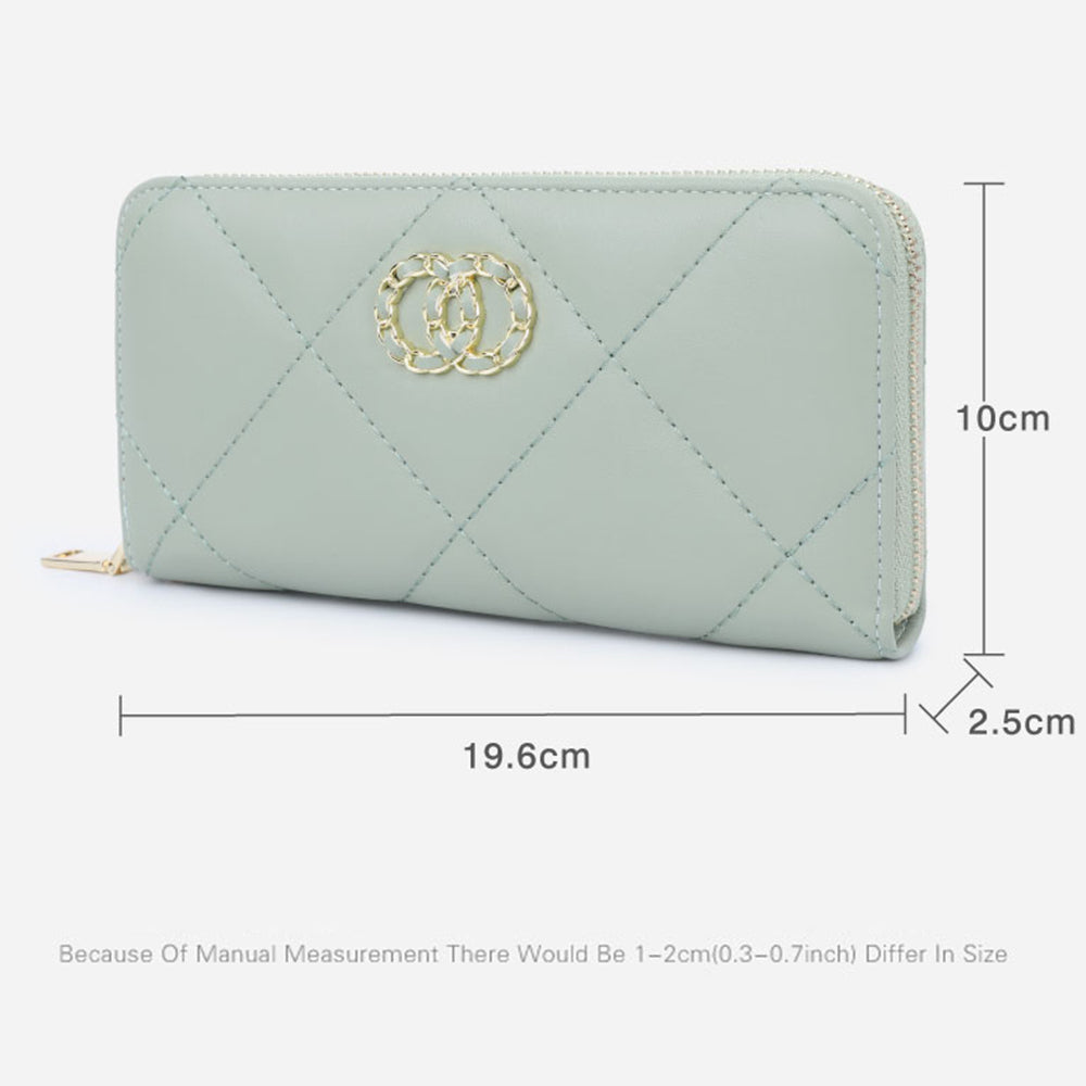 TAILIAN T9612-062 Stylish Women Long Wallet Zipper PU Leather Large Capacity Purse