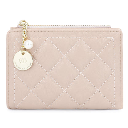 TAILIAN T2602-288 Rhombus Decor Leather Wallet Women's Clutch Purse with Pearl Decor