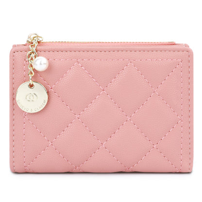 TAILIAN T2602-288 Rhombus Decor Leather Wallet Women's Clutch Purse with Pearl Decor