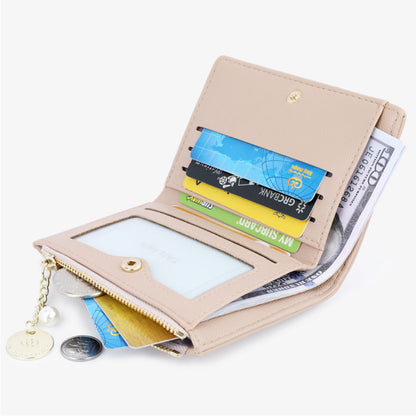 TAILIAN T2602-288 Rhombus Decor Leather Wallet Women's Clutch Purse with Pearl Decor