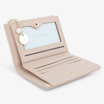 TAILIAN T2602-288 Rhombus Decor Leather Wallet Women's Clutch Purse with Pearl Decor