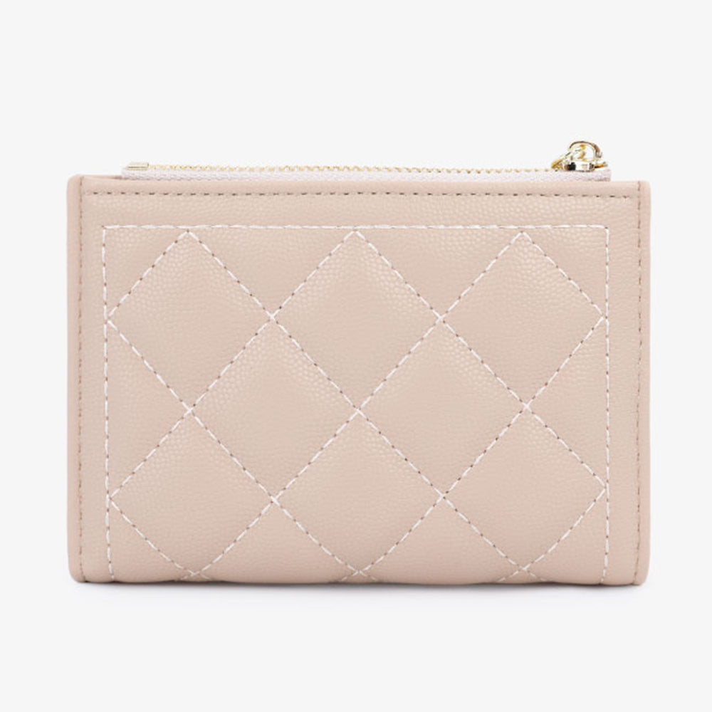TAILIAN T2602-288 Rhombus Decor Leather Wallet Women's Clutch Purse with Pearl Decor