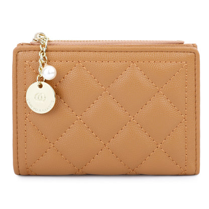 TAILIAN T2602-288 Rhombus Decor Leather Wallet Women's Clutch Purse with Pearl Decor