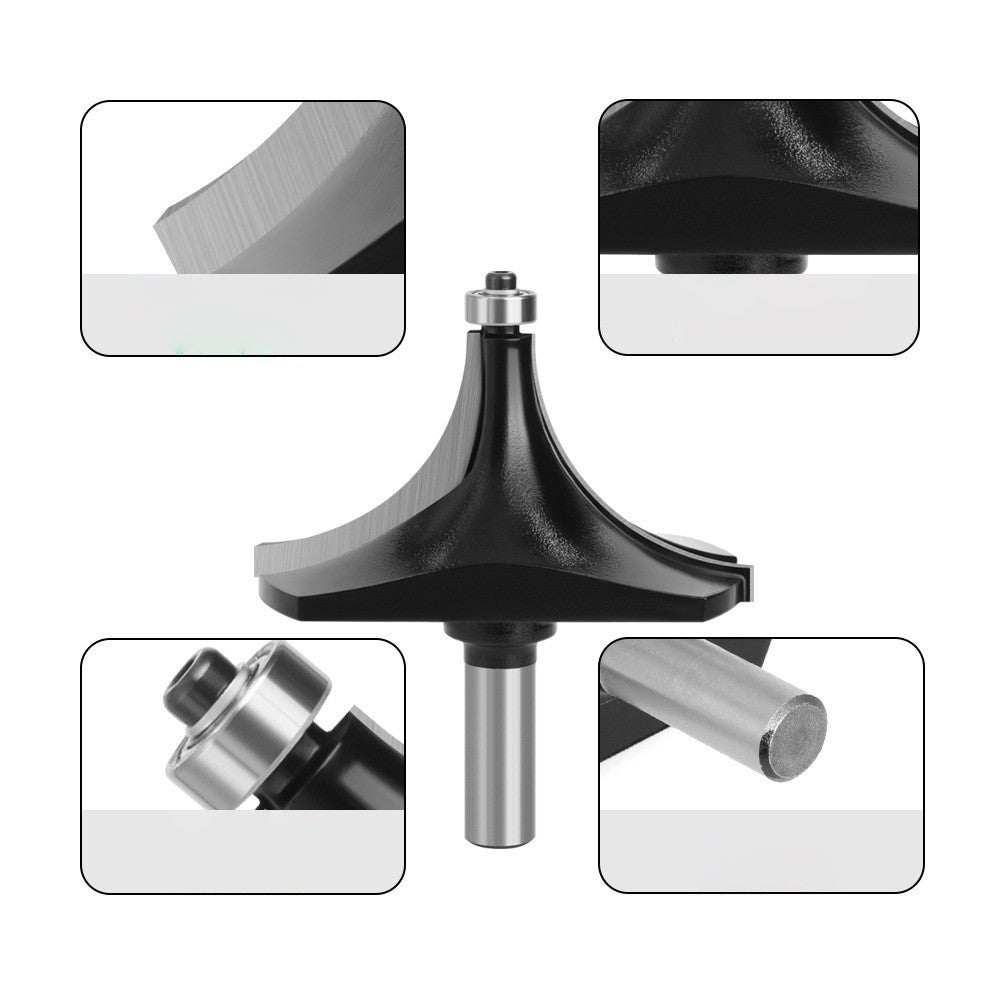 12mm Shank Tungsten Steel Alloy Round Over Bit Woodworking Cutter Wood Line Edge Trimmer