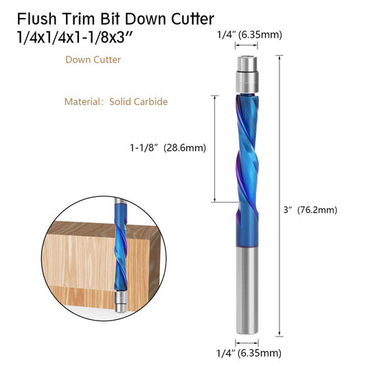 1 / 4 Shank Alloy Milling Cutter for Engraving Wood, MDF Woodworking Router Bit Tools Carving Cutter - Compression Cutter 1 / 4*1*3