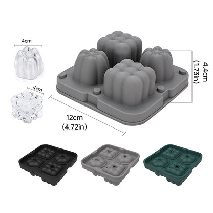 2 in 1 Ice Cube Tray Reusable Silicone Ice Making Mold with Funnel + Ice Clamp (BPA Free, No FDA Certificate)