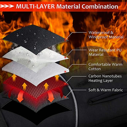 1 Pair Touch Screen Heating Gloves Multi-Function Temperature Adjustable Electric Thermal Gloves for Snowboard Cycling Ski (No Battery)