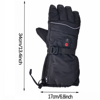 1 Pair Touch Screen Heating Gloves Multi-Function Temperature Adjustable Electric Thermal Gloves for Snowboard Cycling Ski (No Battery)