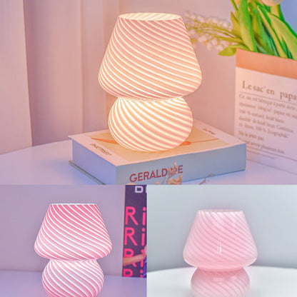 TA-033 Mushroom Lamp Glass Table Bedside Lamp INS Sleeping Night Light (Not Dimmable)