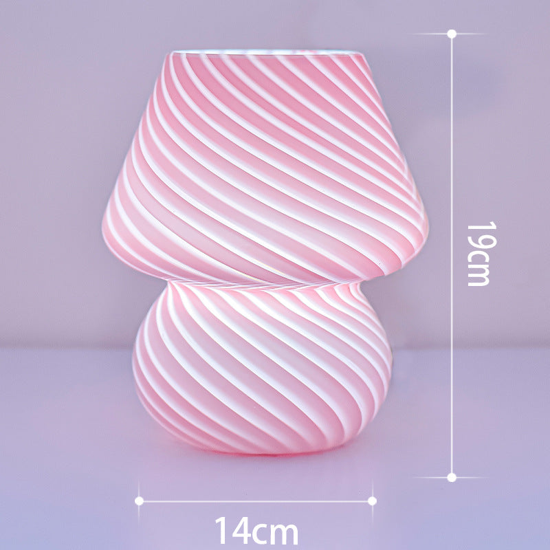 TA-033 Mushroom Lamp Glass Table Bedside Lamp INS Sleeping Night Light (Not Dimmable)
