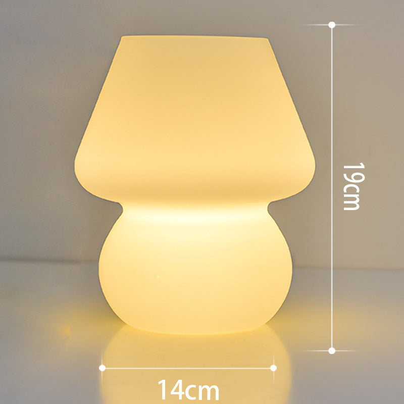 TA-033 Glass Mushroom Lamp Bedside Lamp Stepless Dimming Glass Nightstand Night Light Reading Light for Home Decor