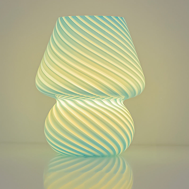 TA-033 Glass Mushroom Lamp Bedside Lamp Stepless Dimming Glass Nightstand Night Light Reading Light for Home Decor
