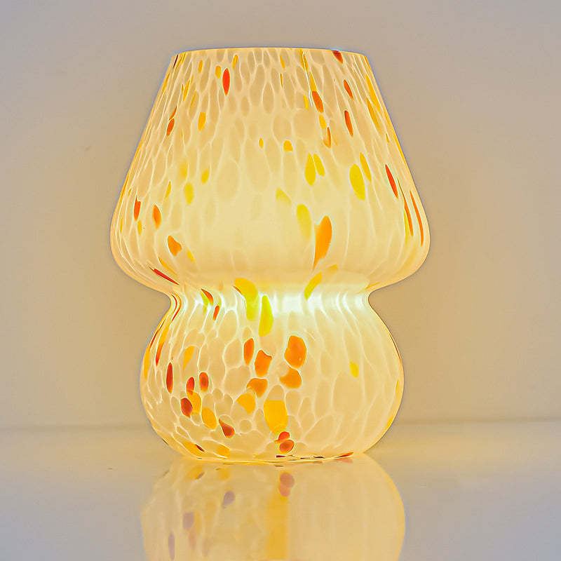 TA-033 Glass Mushroom Lamp Bedside Lamp Stepless Dimming Glass Nightstand Night Light Reading Light for Home Decor