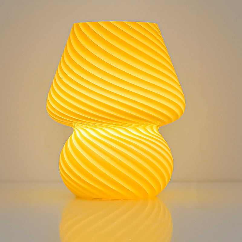 TA-033 Glass Mushroom Lamp Bedside Lamp Stepless Dimming Glass Nightstand Night Light Reading Light for Home Decor