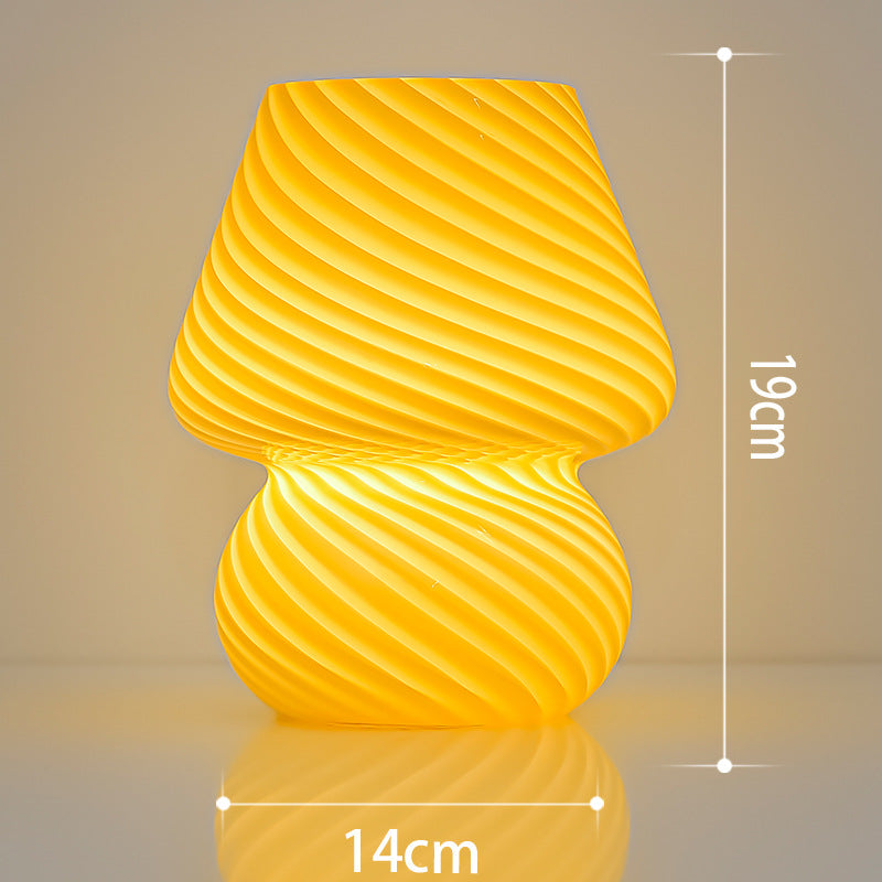 TA-033 Glass Mushroom Lamp Bedside Lamp Stepless Dimming Glass Nightstand Night Light Reading Light for Home Decor