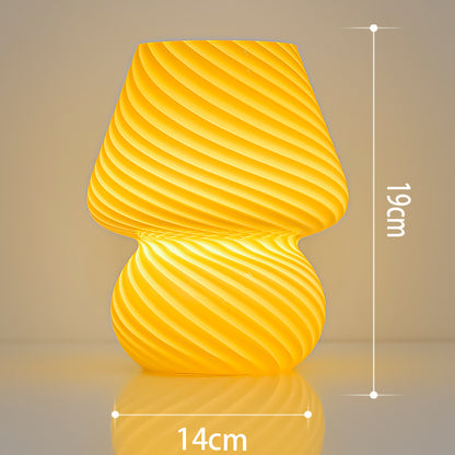 TA-033 Glass Mushroom Lamp Bedside Lamp Stepless Dimming Glass Nightstand Night Light Reading Light for Home Decor