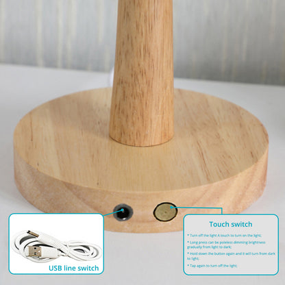 TA-016 Touch Control Table Lamp Pleated Shade Night Lamp 1600mAh Bedside Desk Lamp for Bedroom Living Room