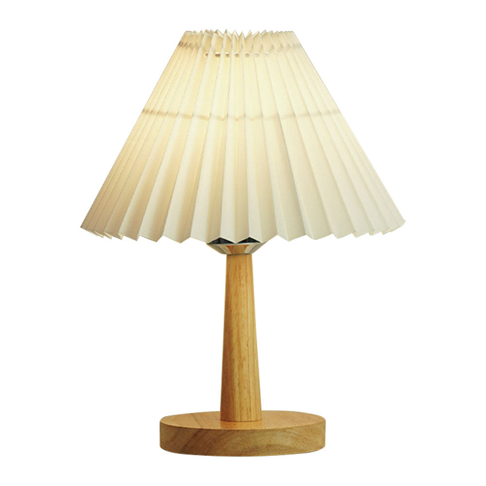 TA-016 Touch Control Table Lamp Pleated Shade Night Lamp 1600mAh Bedside Desk Lamp for Bedroom Living Room