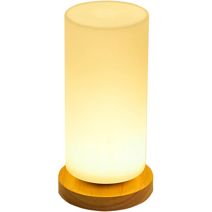 TA-004 Wood Base Decor LED Light Bedroom Bedside Night Light 3W Warm Light Night Lamp with Button Switch