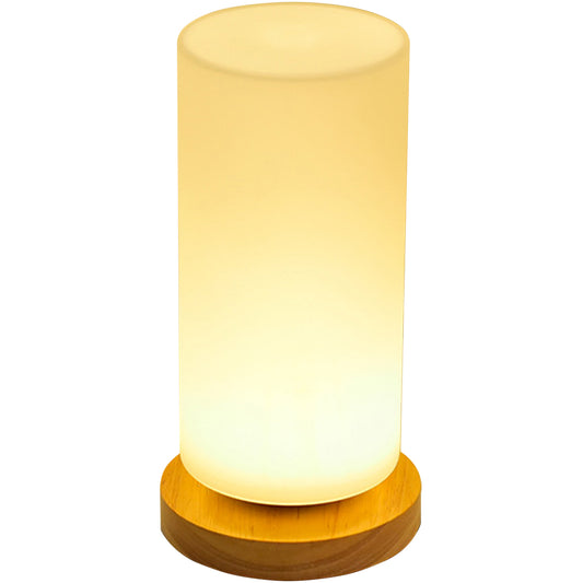 TA-004 Wood Base Decor LED Light Bedroom Bedside Night Light 3W Warm Light Night Lamp with Button Switch