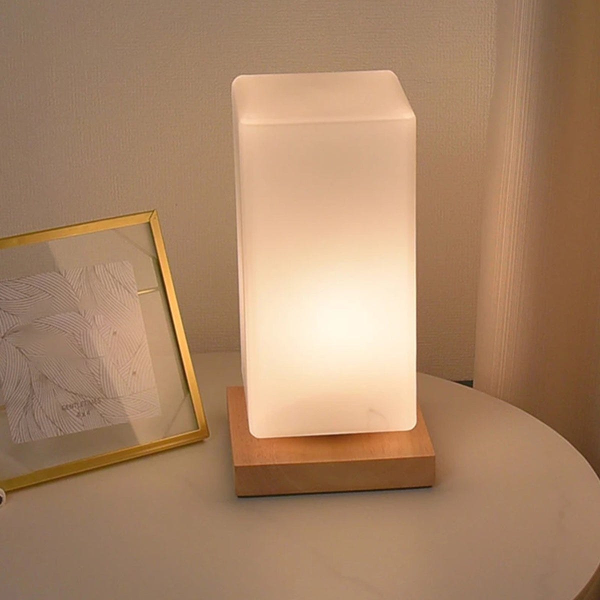 TA-004 Stepless Dimming Table LED Light Bedroom Bedside Wood Decor Night Light 3W Warm Light Night Lamp