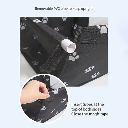 Pet Dog Booster Waterproof Puppy Cat Carrier Seat Foldable Oxford Cloth Pet Car Basket with PVC Tube Frame