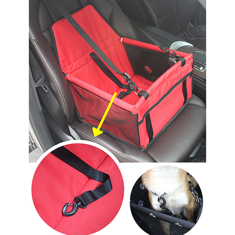 Pet Dog Booster Waterproof Puppy Cat Carrier Seat Foldable Oxford Cloth Pet Car Basket with PVC Tube Frame