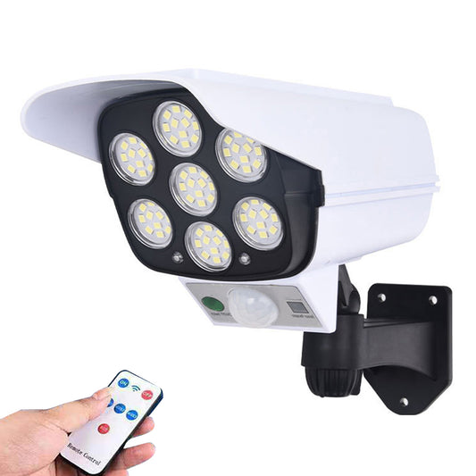 2178T Camera Type Solar 77 LED Light Motion Sensor Garden Lamp Wall-Mounted Street Light Searchlight with Remote