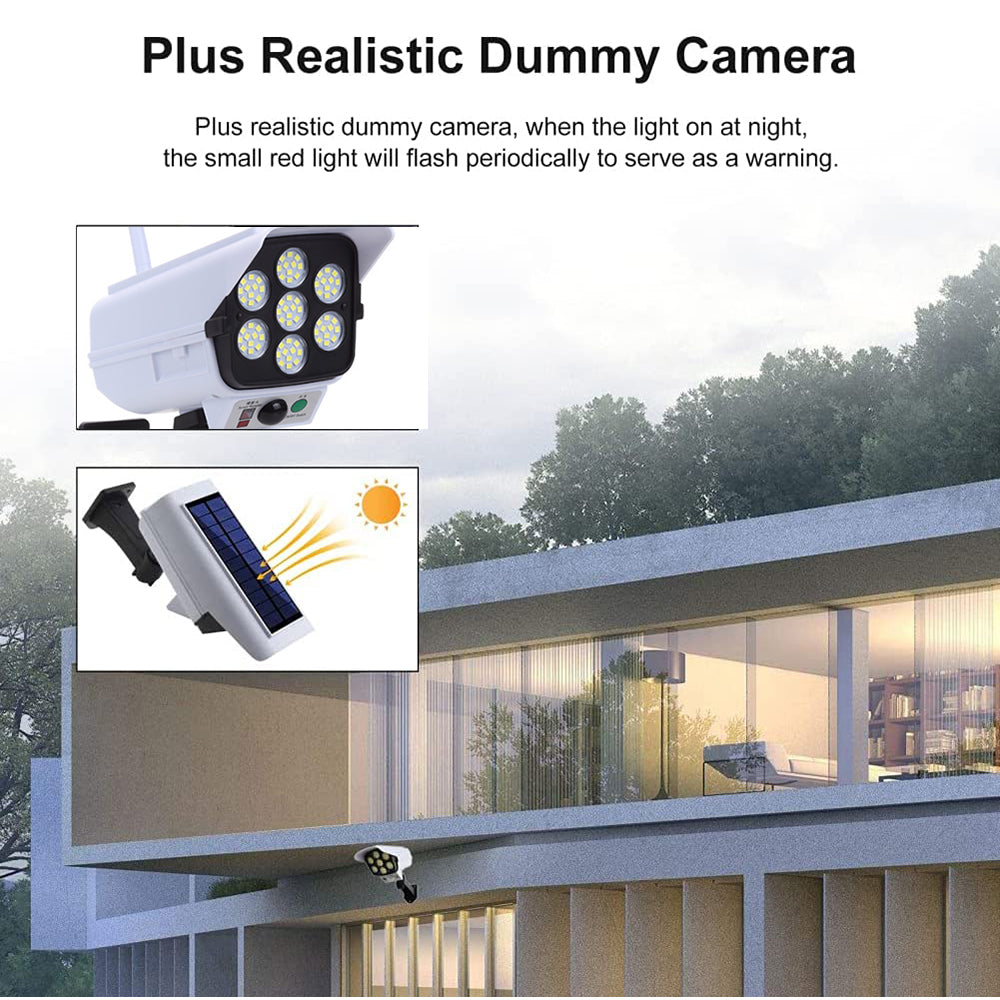 2178T Camera Type Solar 77 LED Light Motion Sensor Garden Lamp Wall-Mounted Street Light Searchlight with Remote