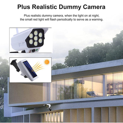 2178T Camera Type Solar 77 LED Light Motion Sensor Garden Lamp Wall-Mounted Street Light Searchlight with Remote