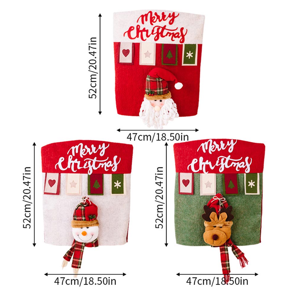 Cute Cartoon Decor Christmas Dining Chair Slipcover Cloth Sleeve Chair Back Cover Protector for Home Dining Room