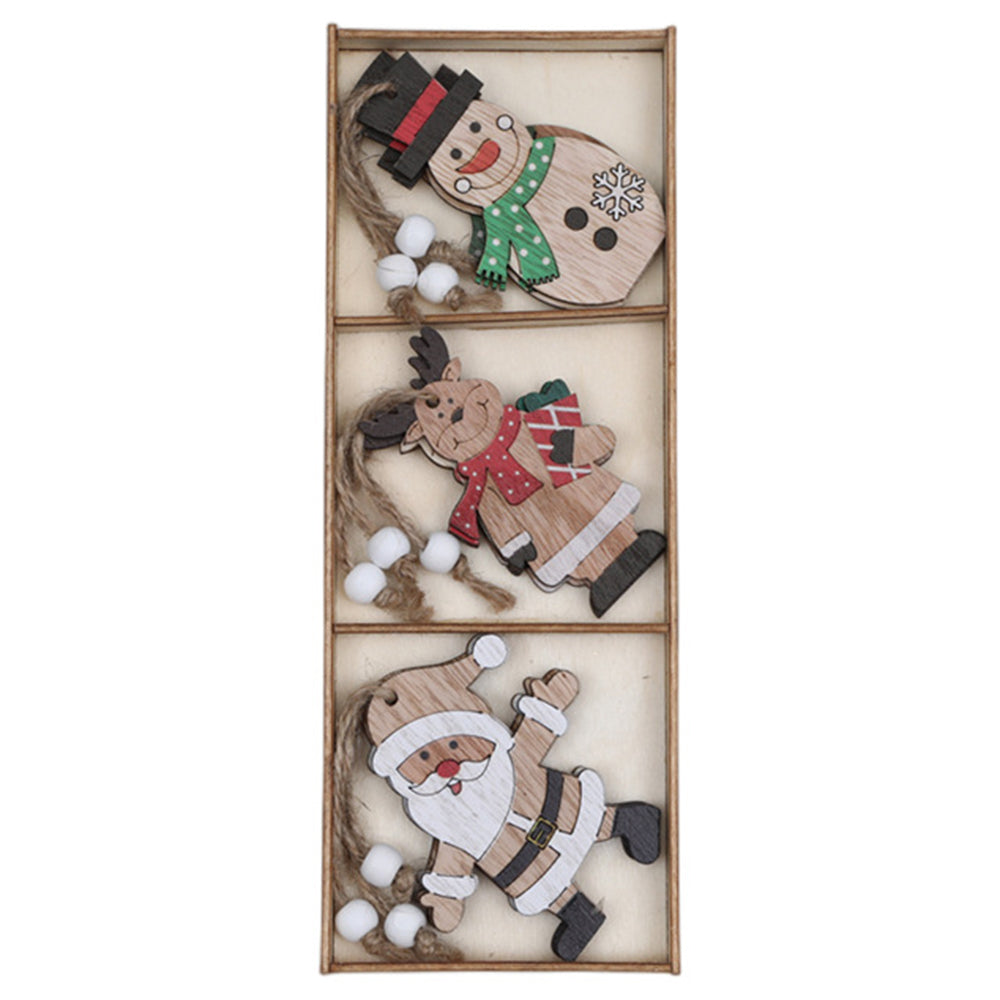 9Pcs Christmas Wooden Hanging Ornament Set Christmas Tree Decoration Crafts for Christmas Tree Home Party
