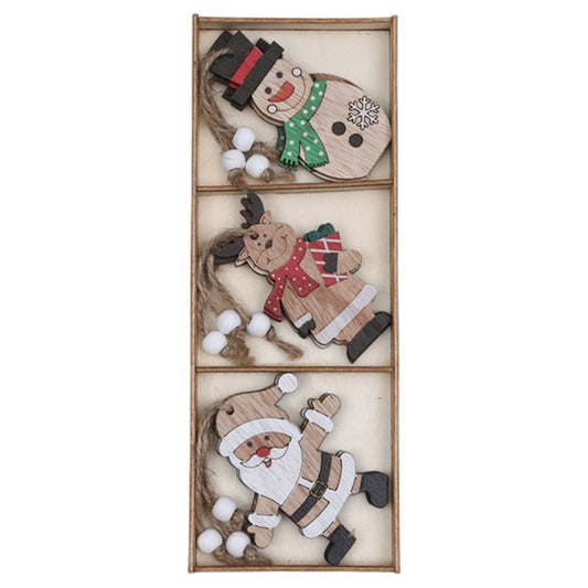 9Pcs Christmas Wooden Hanging Ornament Set Christmas Tree Decoration Crafts for Christmas Tree Home Party